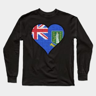 British Virgin Islanders Jigsaw Puzzle Heart Design - Gift for British Virgin Islanders With British Virgin Islands Roots Long Sleeve T-Shirt